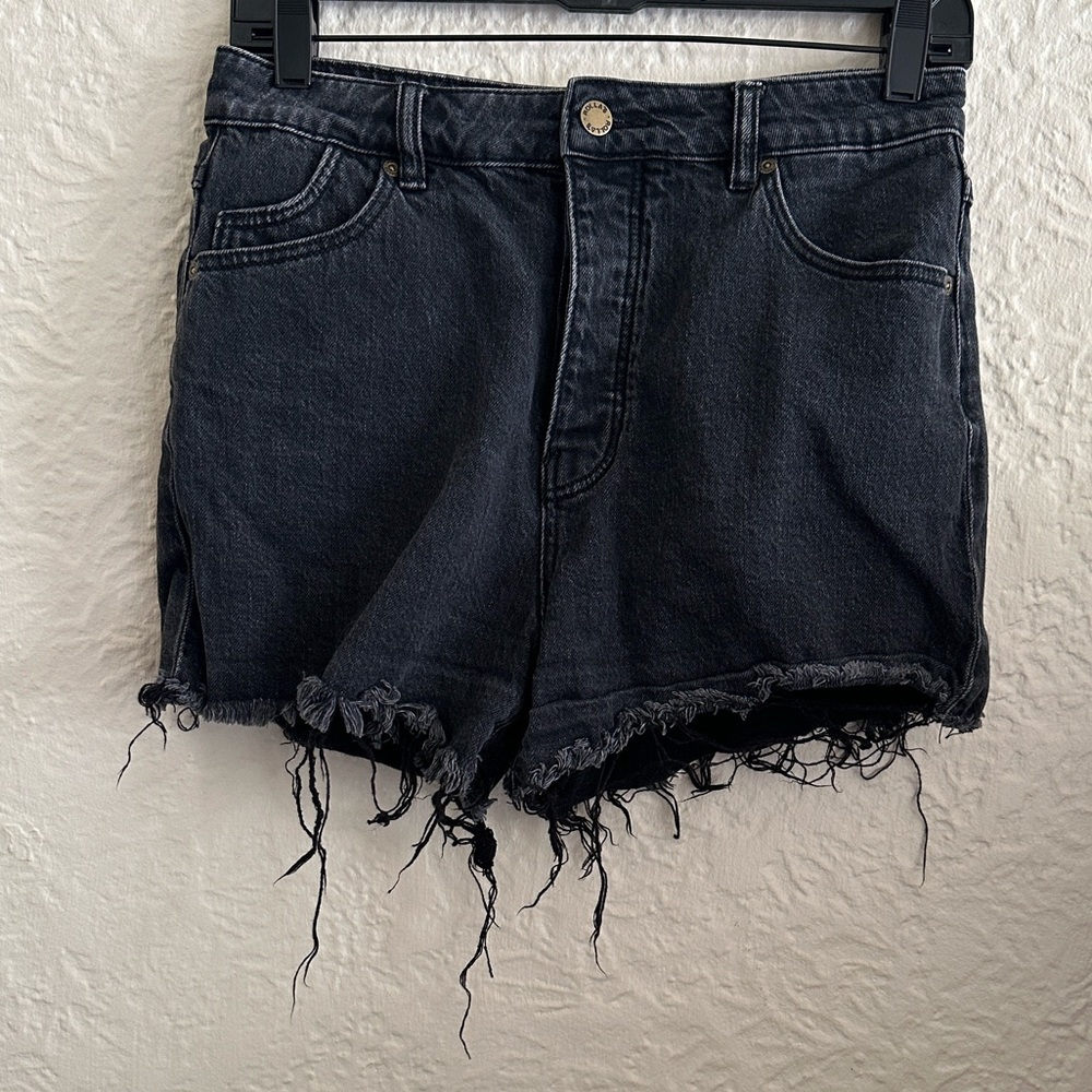 ROLLA’S Original Short High Rise Cut Off Black Gray Wash Shorts 28